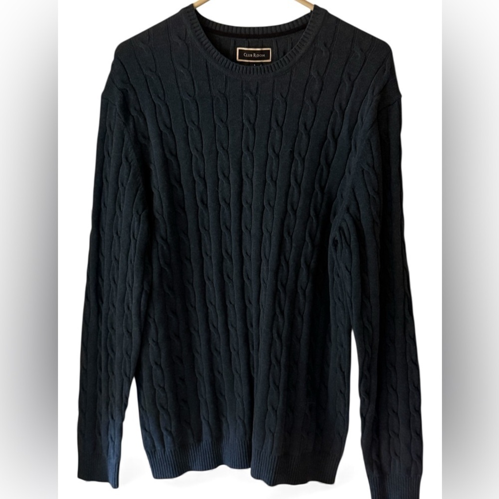Club Room Men's Navy Cable Knit Sweater